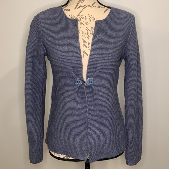 NWT Bluoltre ribbed cardigan sweater S/M - Picture 1 of 8
